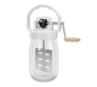 Oreilet Glass Jar Butter Churner Hand Crank, 1500ml Manual Butter Churn Maker, Maker Create Delicious Homemade for Family Kitchen Fun