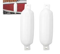 Oreilet Inflatable Boat Bumper, PVC Lightweight Portable Shock Absorbing Docking Bumper with Black Rope, for Yachts Ships Kayaks Canoes Fishing Boats (white)