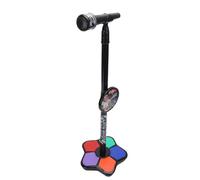 Oreilet Kids Microphone with Stand, 5 Colorful Lights Kids Standing Mic Karaoke Machine with Multiple Songs, Interesting Sound Effects, for Birthday Parties Singing
