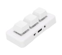 Oreilet Mini 3 Key Programmable Keypad, 2.4G Bluetooth 230mAh Customizable Gaming Mechanical Keyboard with 3 Mode for PC Computers (White)