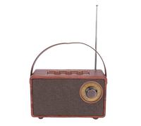 Oreilet Portable Bluetooth Retro Speaker Radio, Small Rechargeable Portable Speaker with FM, Wood Grain Handheld Speakers Radio for Home Outdoor Party Work Camping