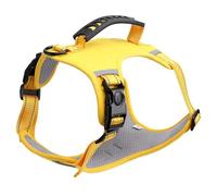 Oreilet Reflective Dog Harness with Front Back Clips, High Visibility Vest, Oxford Fabric Adjustable Glow in The Dark Safety Dog Harness for Dogs Night Walking (M)