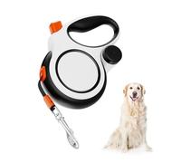 Oreilet Retractable Dog Leash, 360° Anti Winding 26ft Length Telescopic Dog Leash Lead Rope with Waste Bag Dispenser for Small Medium Large Dogs, Pet Outdoor Walking (White 8M No Reflective Filament)