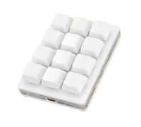 Oreilet RGB Mini 12 Key Gaming Keyboard, USB C Wired Macro Mechanical Keypad, Red Switch, Shortcut Custom Gaming Keyboard PC Keypad Key Board for Office Work Game (White)