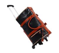 Oreilet Rolling Garment Bag for Travel, 40L Large Convertible Duffel Bag with Wheels, Detachable Wheeled Luggage Carry on Garment Bags for Women Men Weekender (Black Brown)