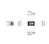 Oreilet Small Digital Camera, 1080P HD 12MP Photo Camera Video Recorder, Keychain Vlog Camera, Portable LED Display, 6 Filters, for Travel, Study, Recording (White)