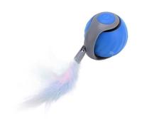 Oreilet Smart Interactive Cat Ball Toy, Bite Resist Automatic Self Rolling Moving Cat Toy Ball with Sound Teeth Grinding for Prevent Boredom Reduce Anxiety Stress (Blue)