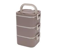 Oreilet Stackable 3 Layer Adult Lunch Box BentoBox 2100ml (Brown)