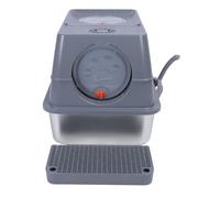 Oreilet Stainless Steel Enclosed Cat Litter Box, Extra Large High Sided Metal Cat Litter Tray with Flip Top Cover, Boxes Pan Tray with Scroop for Large (Dark Grey)