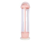 Oreilet Stuffed Animal Storage Tube, Vertical Clear Storage Tube for Stuffed Animals with Zip Closure, Space Saving Vertical Design for Kids Room Pink
