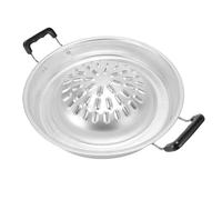 Oreilet Thai Korean BBQ Grill Pan, 2 in 1 Non Stick Even Heating Premium Aluminum Smoke Steak Grill Charcoal Pan, Asian Cookware Style Pork Hot Pot Plates Topper for Outdoor (30cm/11.81in Original