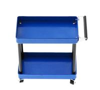 Oreilet Tool Cart, Mini 2-Tier Tools Storage Trolley Mobile Workshop Garage Repair Cart Rolling RC Accessories for 1/8 1/10 /12/16 Scale Model Large Size (Blue 69x38x35cm / 27.2x15.0x13.8in)