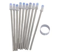 Oreilet Upgraded 10 Pcs Ballpoint Pen Refills, Premium Metal 2.6in Long D1 Size 0.5mm Fine Ballpoint Refills Tips with Oil Based for Electromagnetic Ink Pens Light Up Stylus