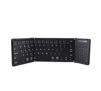 Oreilet Wireless Foldable Keyboard with Touchpad, PU Leather Cover Pocket Folding Keyboard, Compact Fold Portable Travel for Smartphone Tablet Laptop PC Business (Black)