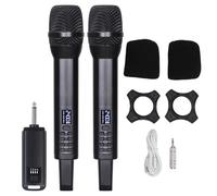 Oreilet Wireless Microphones, Rechargeable Microphone Karaoke System with Receiver, Dual Cordless Professional Handheld Dynamic Mic for Singing Wedding DJ Party Speech Church Class Use