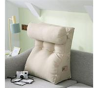 Oreiller de Lecture Coussin de Lecture Traversin de Canapé Dossier Triangulaire Lombaire Coussins Cale Dos Oreiller Pour Lire Se Détendre ou Travailler Au Lit, LLHJUNUK, Noble White, 55 * 60 * 30 (wi