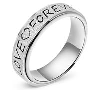 OreilleStar Fidget Anxiety Ring for Women: Stainless Steel Spinner Love Forever Symbol Promise Engagement Wedding Band Ring Gold Silver Black Size 5-10, 5-10, Stainless Steel, Cubic Zirconia