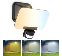 OREiN Motion Sensor Security Light Outdoor, 24W LED Floodlight 2800LM, Warm/Cool White Adjustable, IP65 Waterproof PIR Wall Light, Dusk to Dawn, for Garden, Patio, Yard - Mains Powered