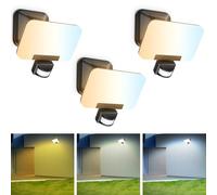 OREiN Outdoor Lights, Security Lights Outdoor Motion Sensor 24w 2800lm, Warm/Nature/Cool White Adjustable Flood Light, IP65 Waterproof Dusk to Dawn Outside Lights for Garden Driveway-Mains Powered