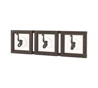 orem wooden wall hung 3 hooks coat rack in white and brown