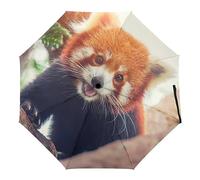 ORENZ Automatic Umbrella Red Panda Folding Umbrellas Light Windproof Umbrellas Portable Travel Umbrella