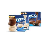 Oreo Biscuits Gift Set Bundle Which Includes: 1x White Chocolate Oreo 1x Black Milk Chocolate Biscuits (246g of each) | Bundled with 1x Snack Clip (Random Colour) by Donny & Dev