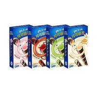 OREO Cocoa Crispy Roll Assorted Flavours Biscuit Snacks - Matcha, Chocolate, Strawberry & Vanilla Flavours 50g (4 Packs)