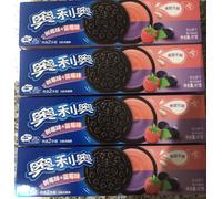 Oreo Cookies Raspberry & Blueberry Flavour - 97g X4. Free Postage And Packaging