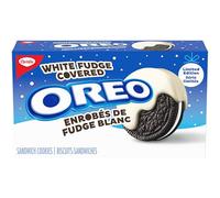 OREO, White Fudge Covered Sandwich Cookies, Christmas Cookies, Holiday Treat, Festive Stocking Stuffer, Limited Edition, 240 g