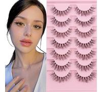 Oreola False Eyelashes Natural Fluffy Wispy Faux Mink Lashes Fluttery Light Fake Eyelashes Super Soft 7 Pairs Pack