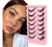 Oreola False Eyelashes Natural Fluffy Wispy Faux Mink Lashes Fluttery Light Fake Eyelashes Super Soft 7 Pairs Pack