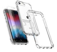 ORETECH Compatible with iPhone SE 2022/2020 Case, with [2 Pack 9H Screen Protectors] iPhone SE & 7 & 8 Case Shockproof Drop Protection Ultra Thin Soft TPU Hard PC Hybrid Transparent Cover - Clear