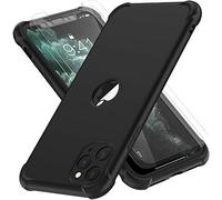 ORETECH Designed for iPhone 11 Pro Case, with[2x Tempered Glass Screen Protector] Full body Shockproof Heavy Duty Protection Ultra Thin Hard PC Silicone TPU Bumper Cover for iPhone 11 pro-Black