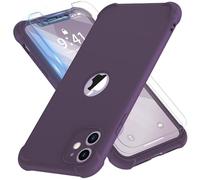 ORETECH for iPhone 11 Case, with [ 2 x Tempered Glass Screen Protector] 360 Shockproof Heavy Duty Protection Ultra Thin Hard PC Silicone TPU Rubber Bumper Cover for iPhone 11(2019) - Deep Purple