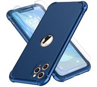 ORETECH for iPhone 11 Pro Case, with [ 2 x Tempered Glass Screen Protector] 360 Shockproof Heavy Duty Protection Ultra Thin Hard PC Silicone TPU Rubber Bumper Case Cover for iPhone 11 Pro - Blue