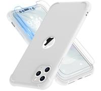 ORETECH for iPhone 11 Pro Max Case, with [ 2 x Tempered Glass Screen Protector] 360 Shockproof Heavy Duty Protection Ultra Thin Hard PC Silicone TPU Rubber Bumper Cover for iPhone 11 Pro max - White