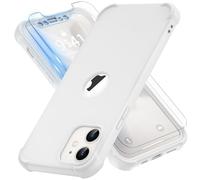 ORETECH for iPhone 12 Case, iPhone 12 Pro Case, with [2 x Tempered Glass Screen Protector] Heavy Duty Protection Silm Hard PC Silicone Rubber Bumper Cover - White