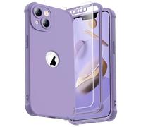 ORETECH for iPhone 13 Case, with [2 Pack Tempered Glass Screen Protector] [Camera Lens Guard] [15FT Military Grade Drop Test] 360° Shockproof Slim Fit Rubber Bumper Phone Cover - Lilac