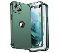 ORETECH for iPhone 13 Case, with [2 Pack Tempered Glass Screen Protector] [Camera Lens Guard] [15FT Military Grade Drop Test] 360° Shockproof Slim Fit Rubber Bumper Phone Cover - Green