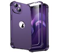 ORETECH for iPhone 14 Case 6.1 inch, with [2 Pack Screen Protector] [Camera Lens Guard] [15FT Military Grade Drop Test] 360° Shockproof Slim Fit Design Rubber Bumper Phone Cover - Dark Purple