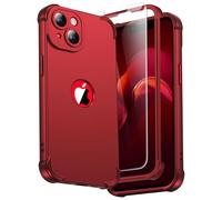 ORETECH for iPhone 14 Case 6.1 inch, with [2 Pack Screen Protector] [Camera Lens Guard] [15FT Military Grade Drop Test] 360° Shockproof Slim Fit Design Rubber Bumper Phone Cover - Red