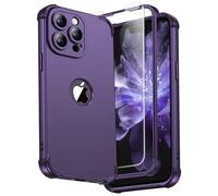 ORETECH for iPhone 14 Pro Case, with [2 x Tempered Glass Screen Protector] [Camera Protection] [Military Grade Shockproof ] Thin Slim Fit Rubber Bumper Phone Case Cover - Purple
