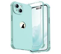 ORETECH for iPhone 15 Case 6.1 inch, with [2 Pack Screen Protector] [Camera Lens Guard] [15FT Military Grade Drop Test] 360° Shockproof Slim Fit Design Rubber Bumper Phone Cover - Mint