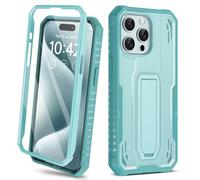 ORETECH for iPhone 15 Pro Max Case,[Built-in Tempered Glass Screen Protector] [Built-in Kickstand] [Heavy Duty Protection] Full Body Shockproof Anti-Silp Cover for iPhone 15 Pro Max Phone Case - Green