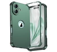 ORETECH for iPhone 16 Plus Case 6.7-Inch, with [2 Pack 9H Screen Protector] [Camera Lens Guard] [15FT Military Grade Drop Test] 360° Shockproof Slim Fit Design Rubber Bumper Phone Cover - Green