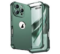 ORETECH for iPhone 16 Pro Case 6.3-Inch, with [2 Pack 9H Screen Protector] [Camera Lens Guard] [15FT Military Grade Drop Test] 360° Shockproof Slim Fit Design Rubber Bumper Phone Cover - Alpine Green