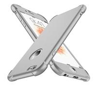 ORETECH for iPhone 6 Plus/6s Plus Case, with [2 Pack 9H Tempered Glass Screen Protector] 360 Shockproof Ultra Thin Anti Scratch Hard PC Silicone TPU Bumper Cover (5.5 inches) - Silver
