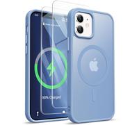 ORETECH Magnetic Case for iPhone 12 Case & iPhone 12 Pro Case, [Compatible with Magsafe] [2 x Glass Screen Protector] [Not Yellowing] Slim Shockproof Protection Matt Frosted Back Cover -Sierra Blue