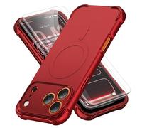 ORETECH Magnetic for iPhone 17 Pro Max Case 6.9", MagSafe Shockproof, Red | 15ft Military Grade Drop Protection, 2 Pack Screen Protectors, Full Body