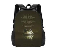 OREURUIK An Insane Species Schoolbag Backpack Fashion Bags Bring Nature Back Anthropocene Mans Destruction Save Earth God